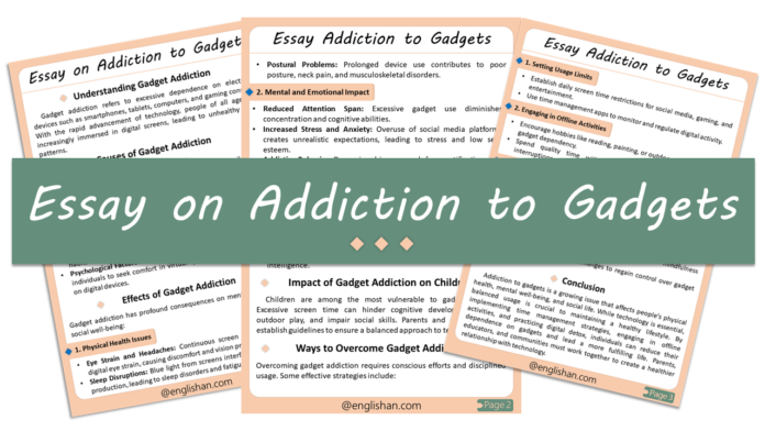 Addiction to Gadgets Essay – Free Printable PDF & Image