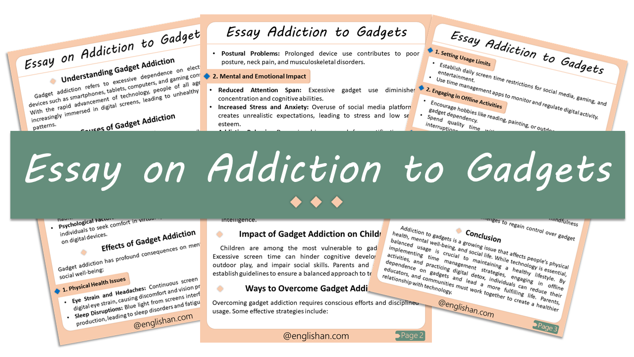Addiction to Gadgets Essay – 10 Lines, 250 Words, and 500 Words