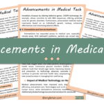 Advancements in Medical Technology Essay – 10 Lines, 250 Words, and 500 Words