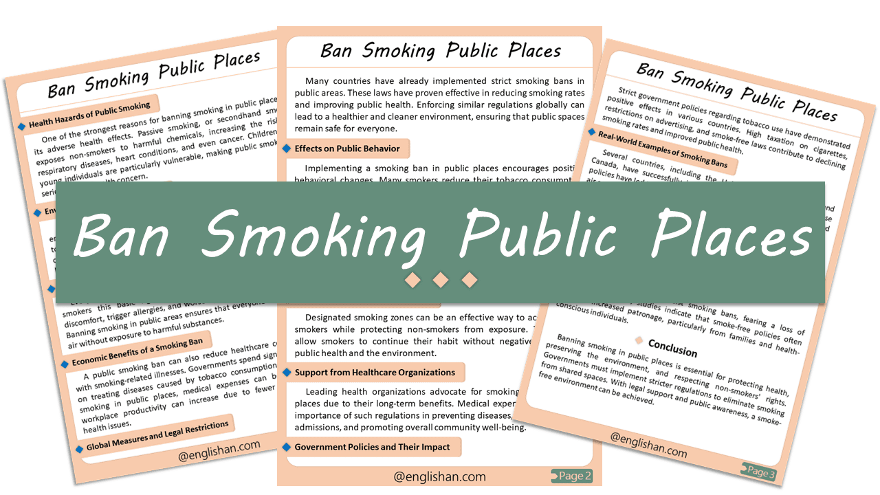 Smoking in Public Places Should Be Banned Essay – 10 Lines, 250 Words, and 500 Words
