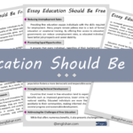 Education Should Be Free Essay – 10 Lines, and 500 Words