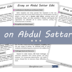 Abdul Sattar Edhi Essay – 10 Lines, 250 Words, and 500 Words