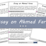Ahmed Faraz Essay – 10 Lines, 250 Words, and 500 Words
