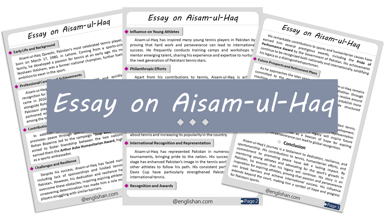Aisam-ul-Haq Essay – 10 Lines, 250 Words, and 500 Words