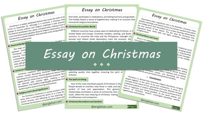 Christmas 500-word essay with traditions and history.