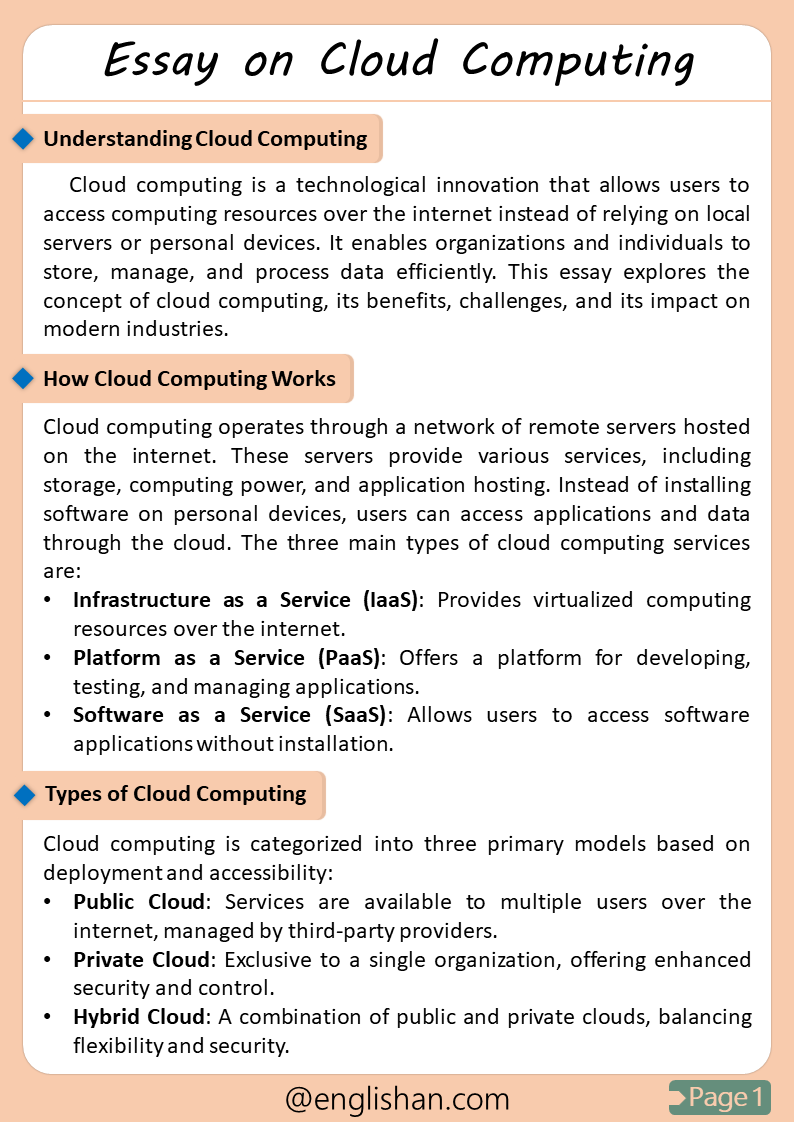 Cloud Computing 500-Word Essay with Free PDF