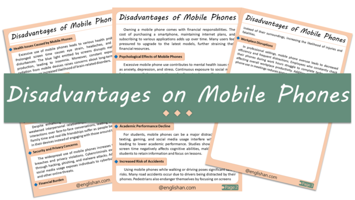 Disadvantages of Mobile Phones – 500 Words Essay