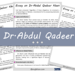 Dr. Abdul Qadeer Khan Essay – 10 Lines, 250 Words, and 500 Words