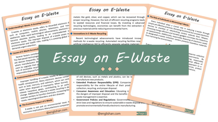 E-Waste Essay – Causes, Effects, and Solutions