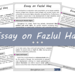 Fazlul Huq Essay – 10 Lines, 250 Words, and 500 Words