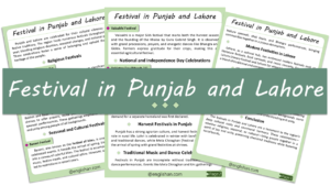 Festival in Punjab and Lahore Essay – 10 Lines, 250 Words, and 500 Words