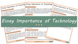 Importance of Technology Essay – 10 Lines, 250 Words, and 500 Words