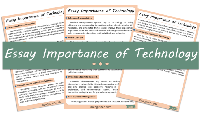 Importance of Technology – Sample Essay for Students