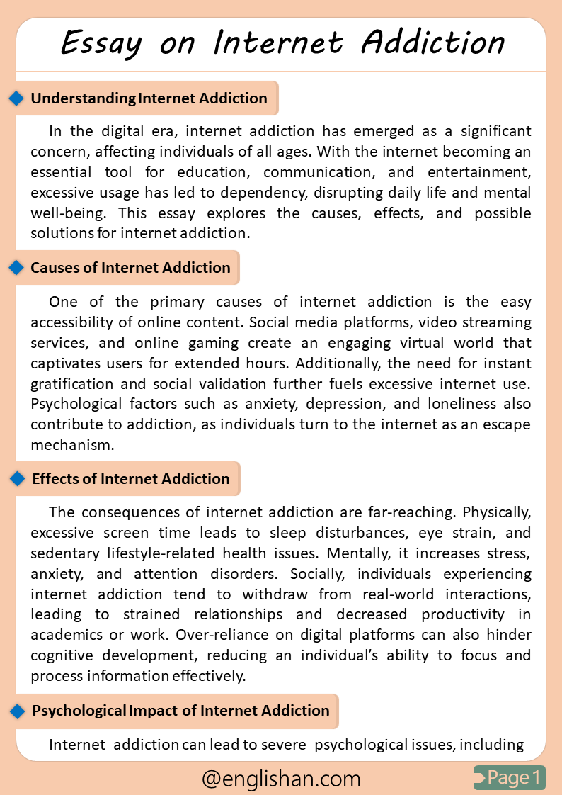 Internet Addiction Essay – Causes, Effects & Solutions