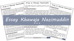 Khawaja Nazimuddin Essay – 10 Lines, 250 Words, and 500 Words