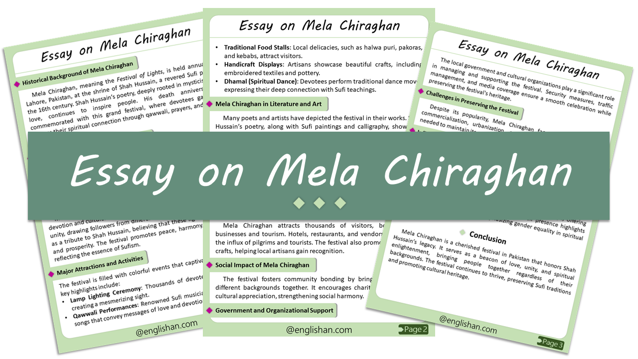 Mela Chiraghan Essay – 10 Lines, 250 Words, and 500 Words