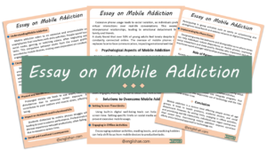Mobile Addiction Essay – 10 Lines, 250 Words, and 500 Words
