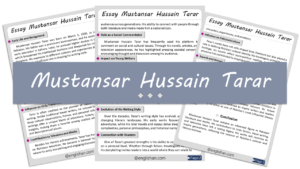 Mustansar Hussain Tarar Essay – 10 Lines, 250 Words, and 500 Words