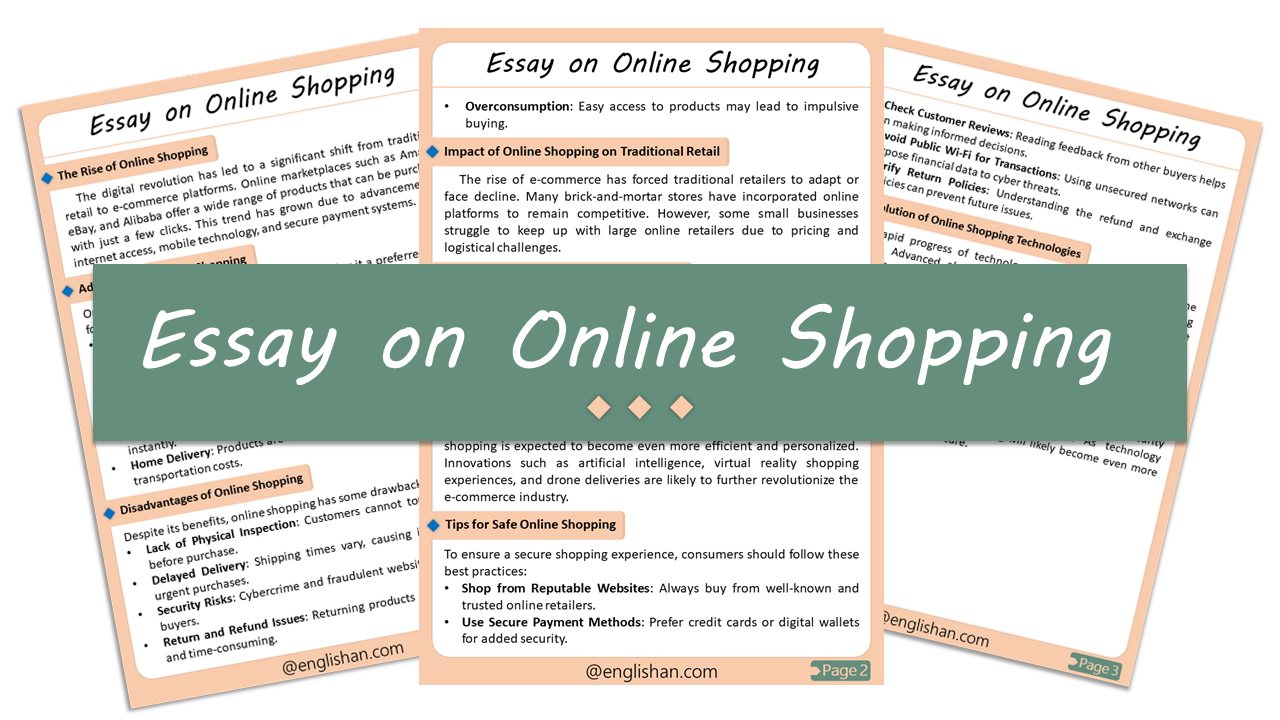 Online Shopping Essay – 10 Lines, 250 Words, and 500 Words