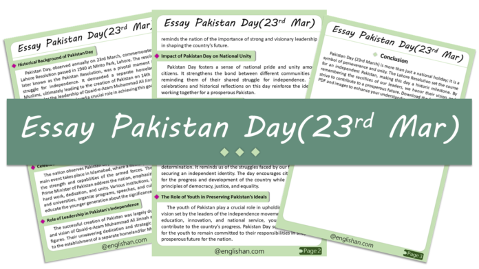 Pakistan Day (23rd March) Essay – History & Celebrations