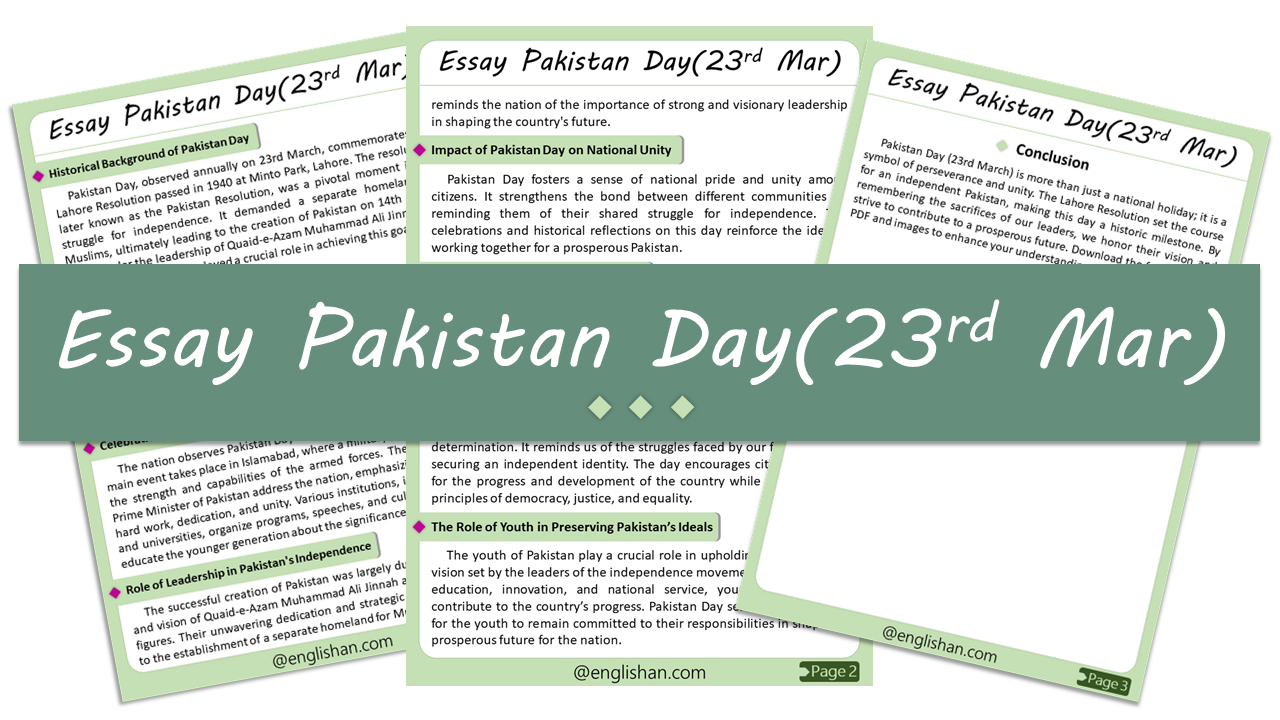 Pakistan Day (23rd March) Essay – 10 Lines, 250 Words, and 500 Words