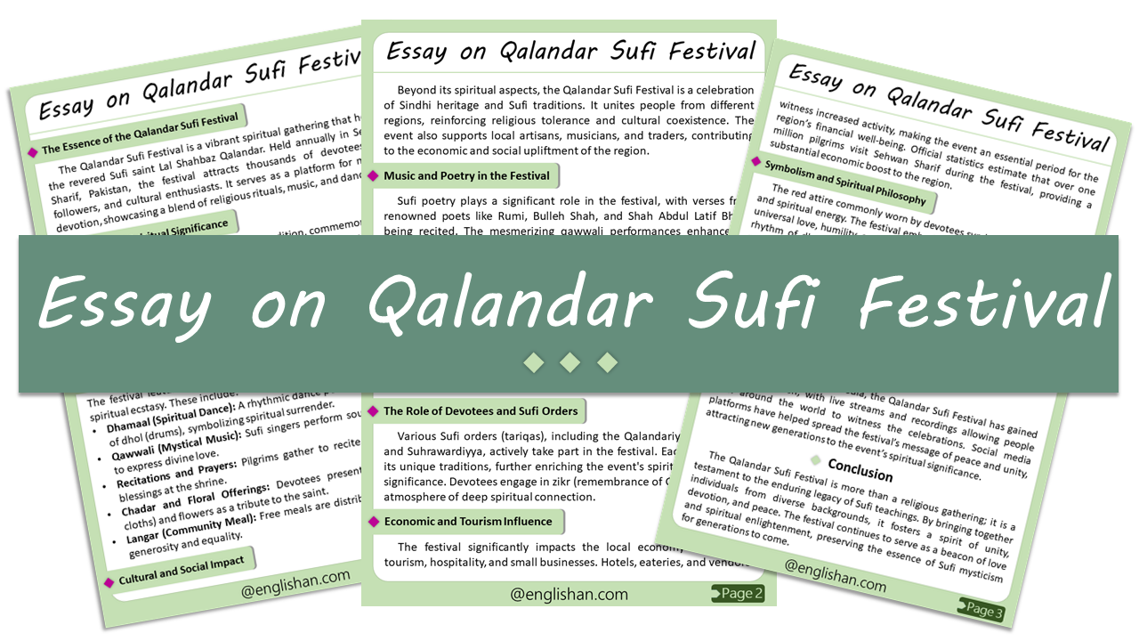 Qalandar Sufi Festival Essay – 10 Lines, 250 Words, and 500 Words
