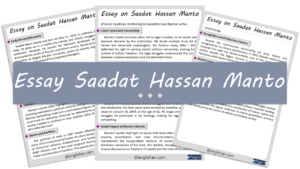 Saadat Hasan Manto Essay – 10 Lines, 250 Words, and 500 Words