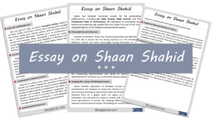 Shaan Shahid Essay – 10 Lines, 250 Words, and 500 Words