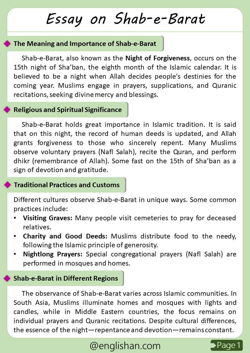 Shab-e-Barat 500-word essay with free PDF and image download.