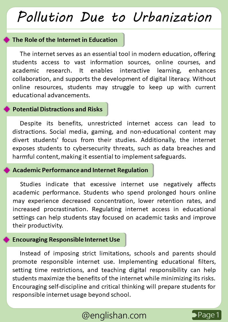 500 Words Should Students Get Limited Access to the Internet Essay for Upper Primary and Lower Secondary
