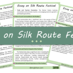 Silk Route Festival Essay – 10 Lines, 250 Words, and 500 Words