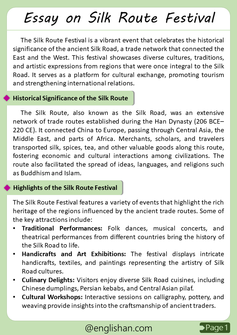 Silk Route Festival – A Cultural Celebration with Trade and Art