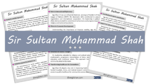 Sir Sultan Mohammad Shah Aga Khan Essay – 10 Lines, 250 Words, and 500 Words