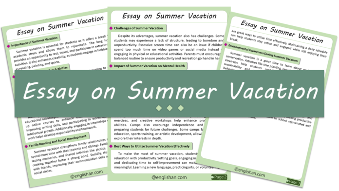 Summer Vacation Essay - 500 Words with Free PDF