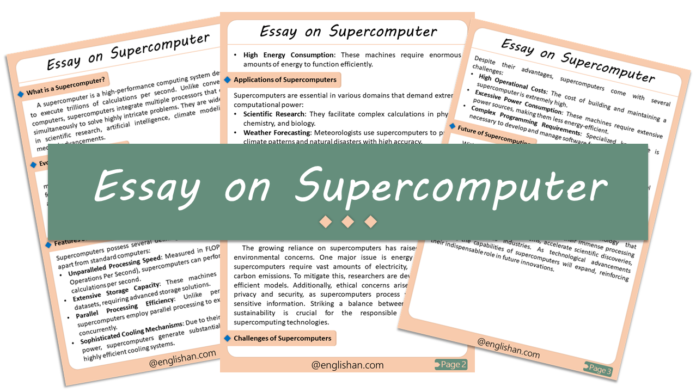 Supercomputer 500-word essay with free PDF & images.