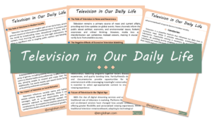 Television in Our Daily Life Essay – 10 Lines, 250 Words, and 500 Words
