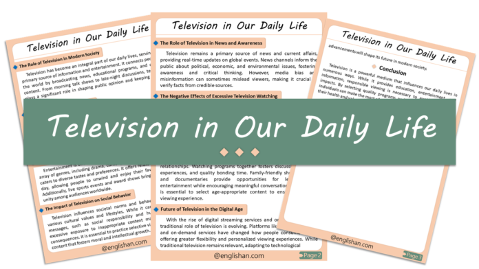 Essay on Television in Our Daily Life – 500 Words