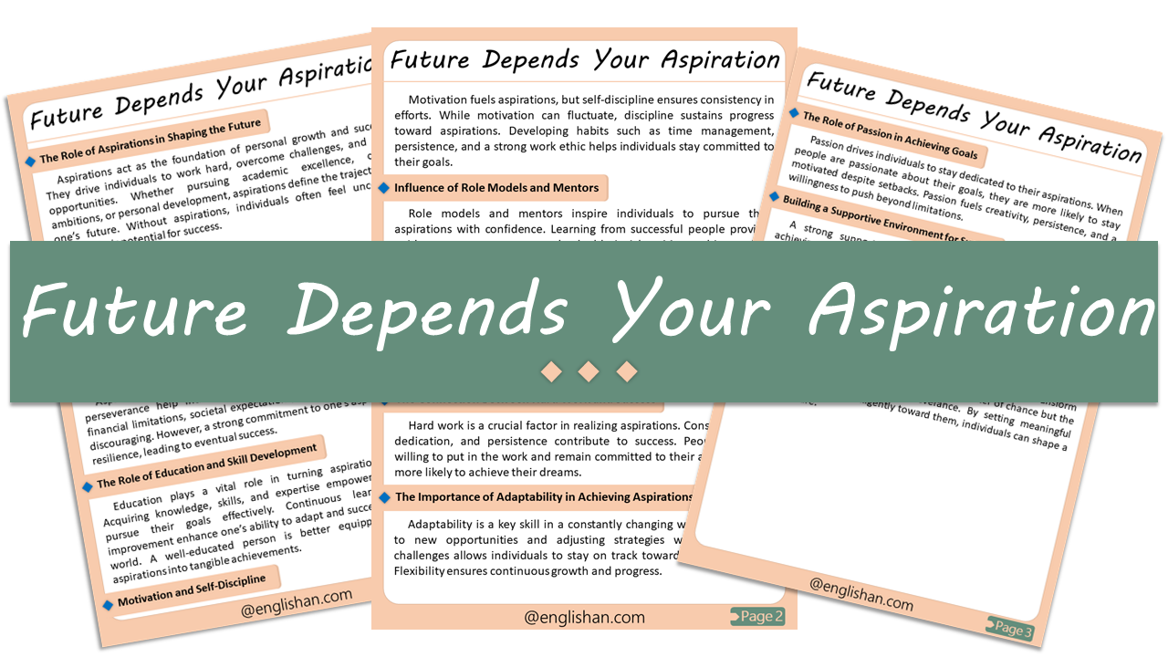 Your Future Depends on Your Aspirations Essay – 10 Lines, 250 Words, and 500 Words