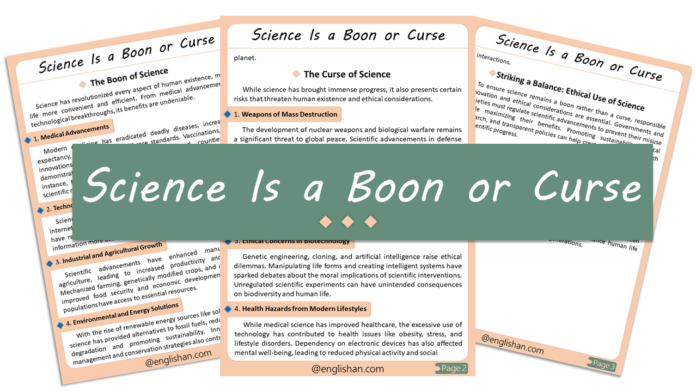 Science Is a Boon or Curse Essay – 500 Words