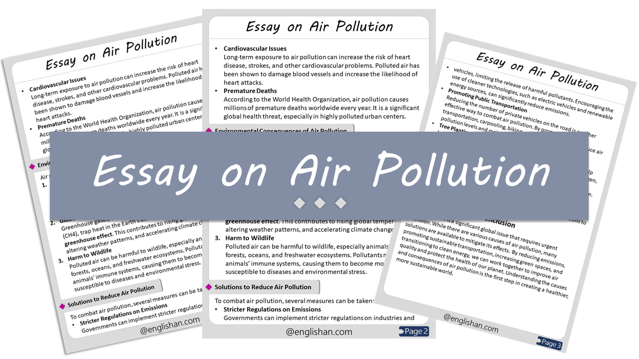 Air Pollution Essay – 10 Lines, 250 Words, and 500 Words