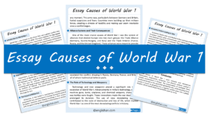 Causes of World War 1 Essay – 10 Lines, 250 Words, and 500 Words