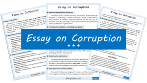 Corruption Essay – 10 Lines, 250 Words, and 500 Words