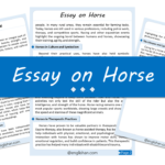 Horse Essay – 10 Lines, 250 Words, and 500 Words
