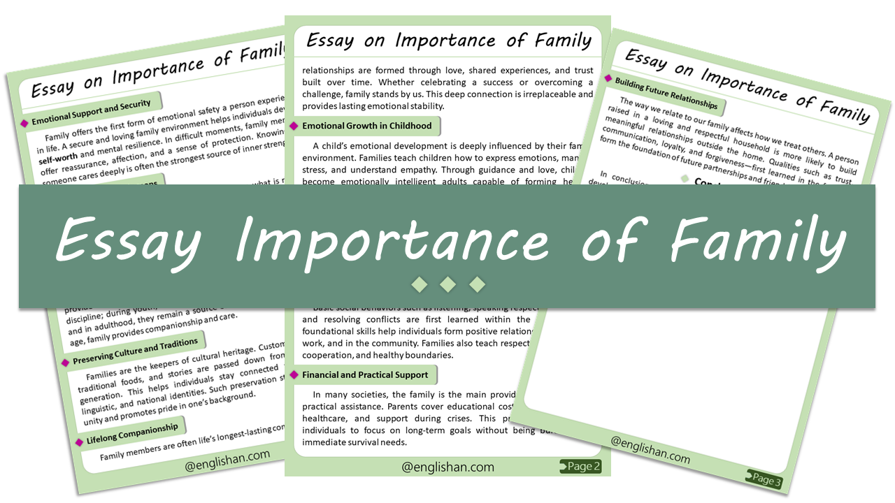 Importance of Family Essay – 10 Lines, 250 Words, and 500 Words