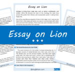 Lion Essay – 10 Lines, 250 Words, and 500 Words
