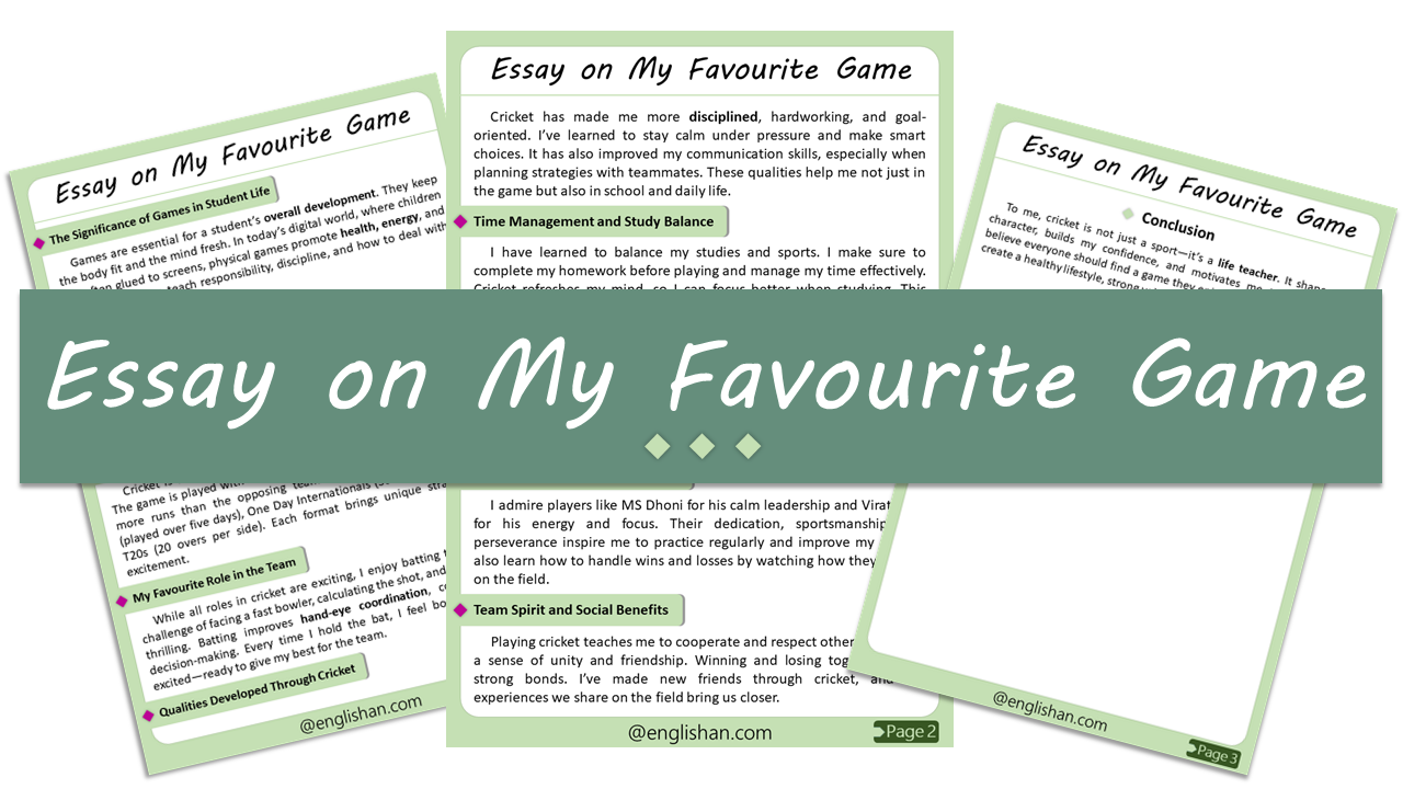 My Favourite Game Essay – 10 Lines, 250 Words, and 500 Words