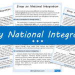 National Integration Essay – 10 Lines, 250 Words, and 500 Words