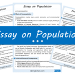 Population Essay – 10 Lines, 250 Words, and 500 Words