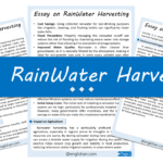 RainWater Harvesting Essay – 10 Lines, 250 Words, and 500 Words