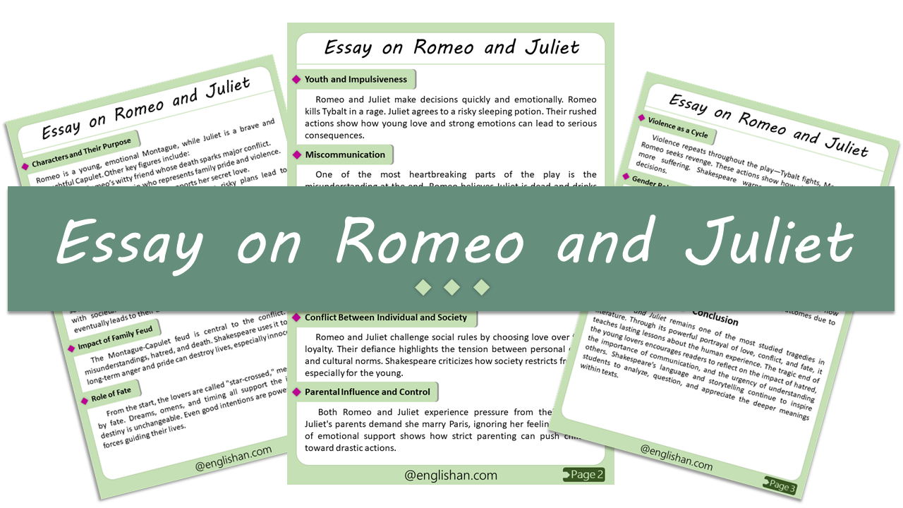 Romeo and Juliet Essay – 10 Lines, 250 Words, and 500 Words